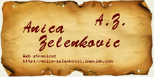 Anica Zelenković vizit kartica